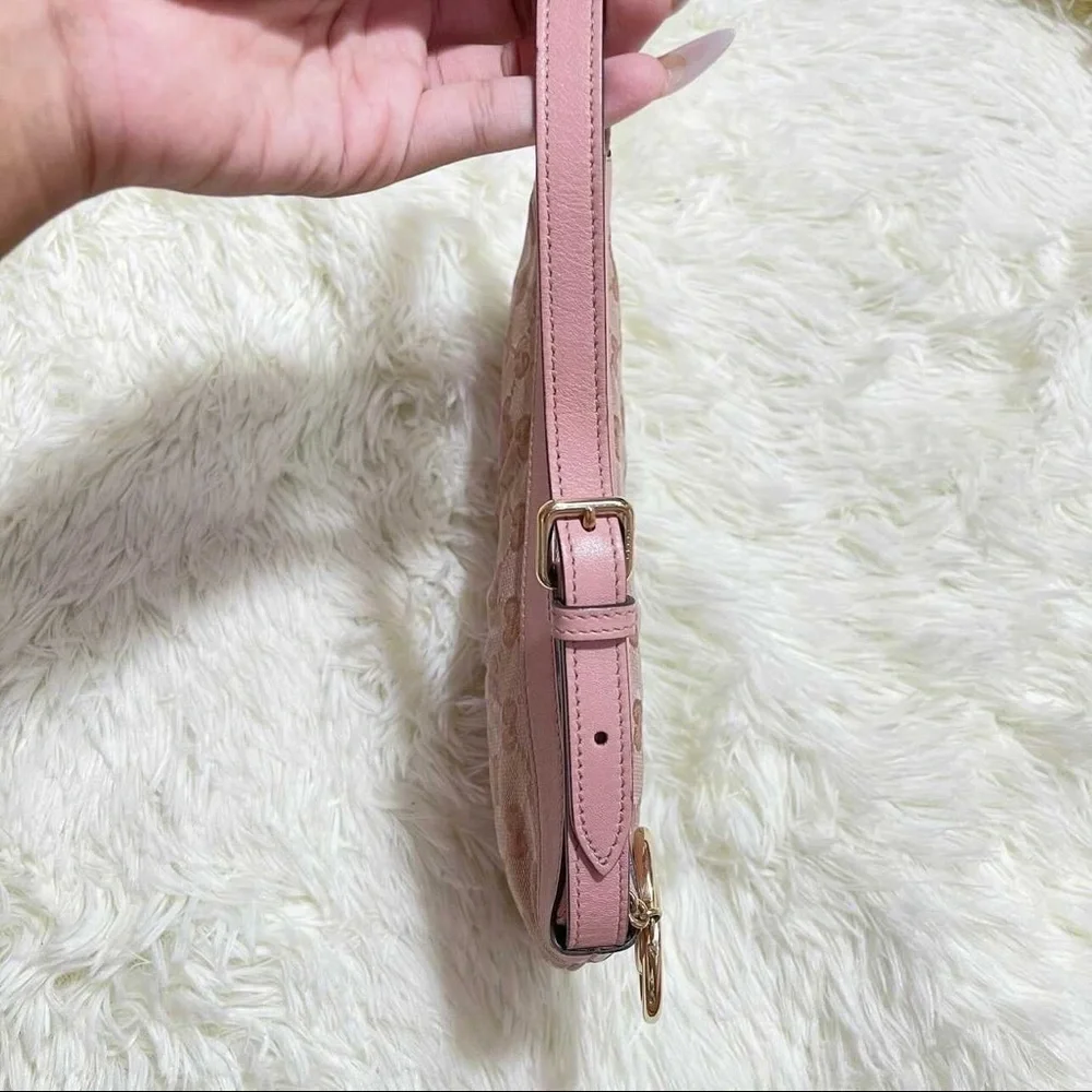 💯AUTH GUCCI PINK MINI SHOULDER BAG LOGO POUCHETTE - Picture 5 of 13